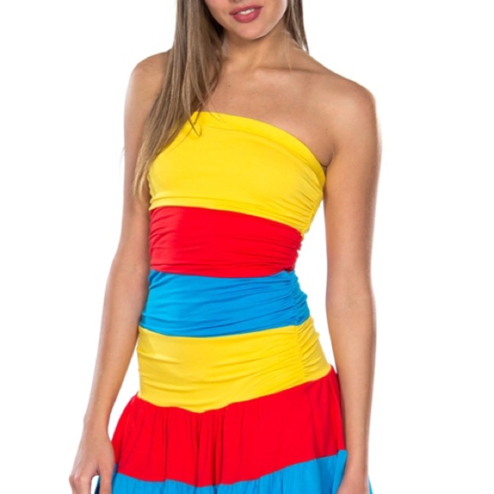 🌈RAiNBOW STRIPED STRAPLESS MINI DRESS🌈